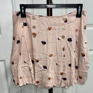 Free People Pink Floral Skater Skirt